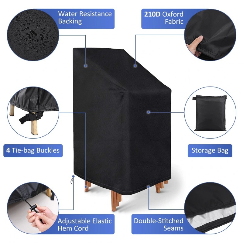 Outdoor Furniture Cover Waterproof - 1/2/PCS Copertura Antipolvere per Sedie Impilabili
