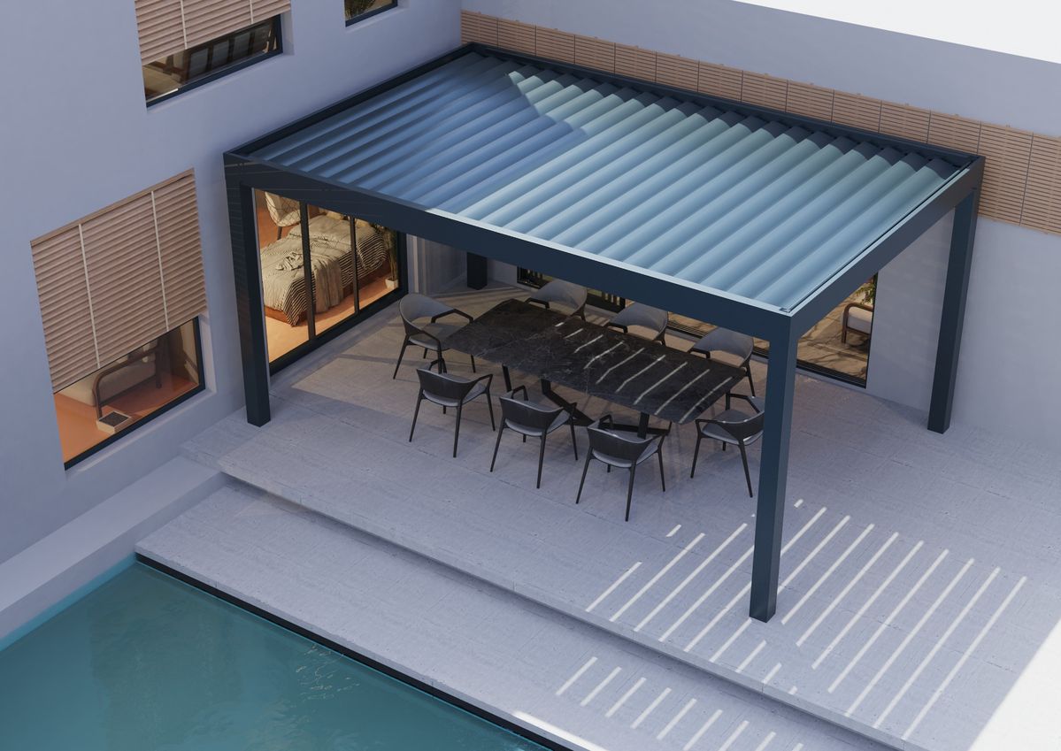Outdoor Furniture Aluminum - Pergola Rettangolare da Giardino in Lega