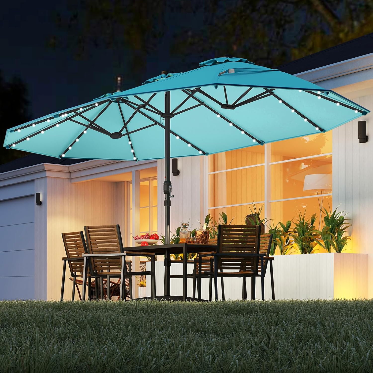 Outdoor Furniture Umbrella - Ombrellone Solare da Patio a Doppia