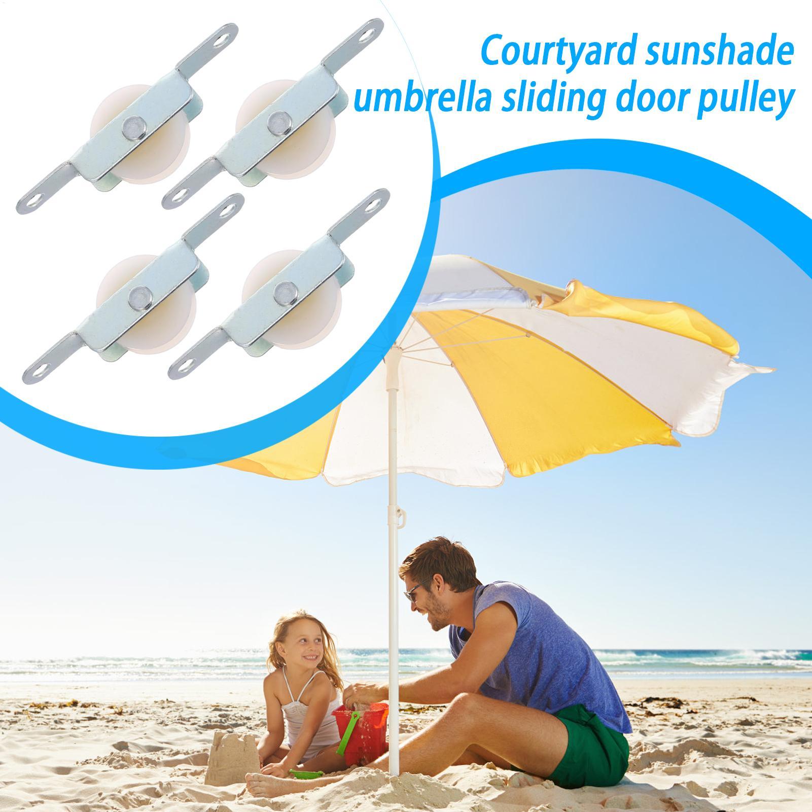 Outdoor Furniture Umbrella - 4 Pezzi Rullo Scorrevole in Acciaio