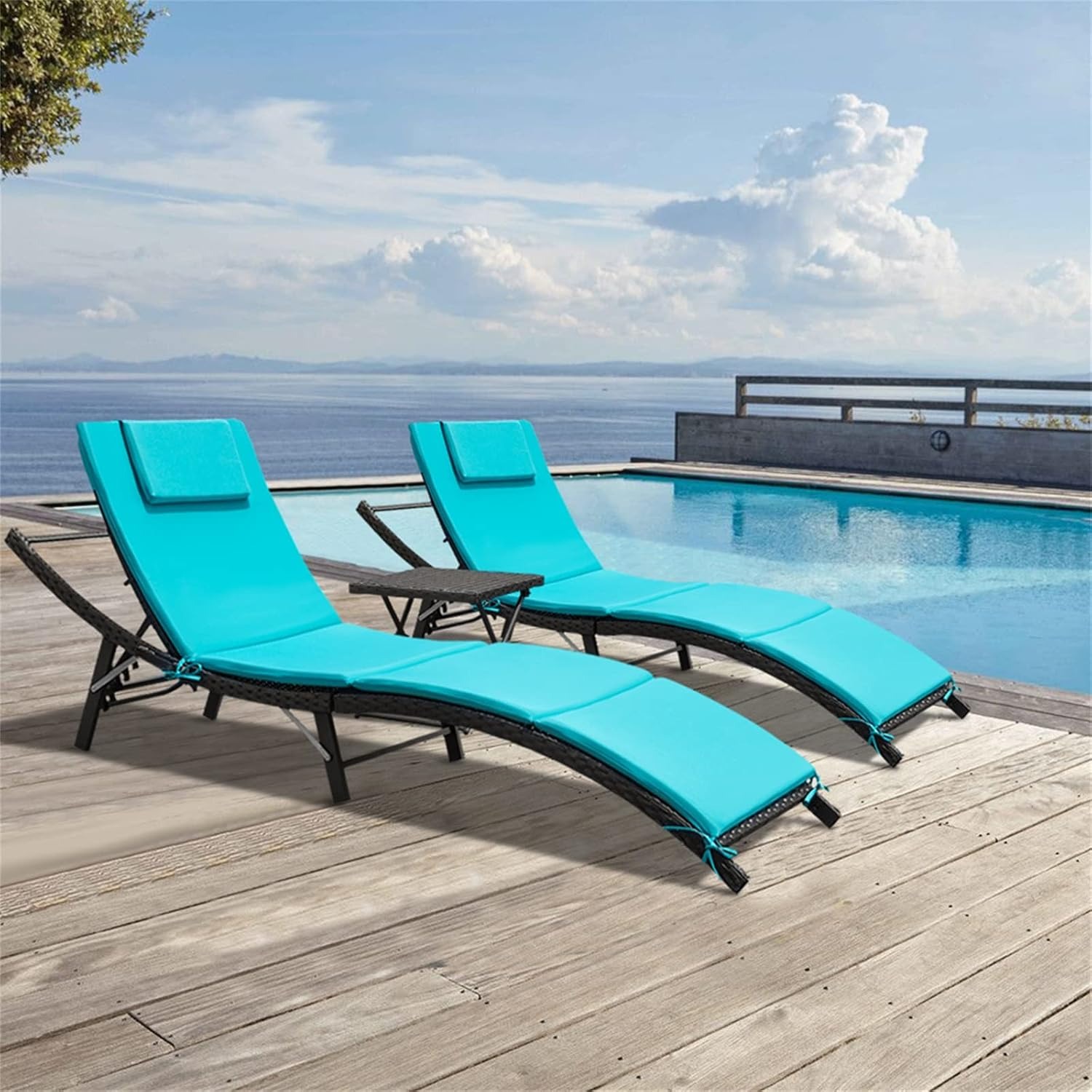 Outdoor Furniture Lounge Set - Set da 3 Pezzi per Patio