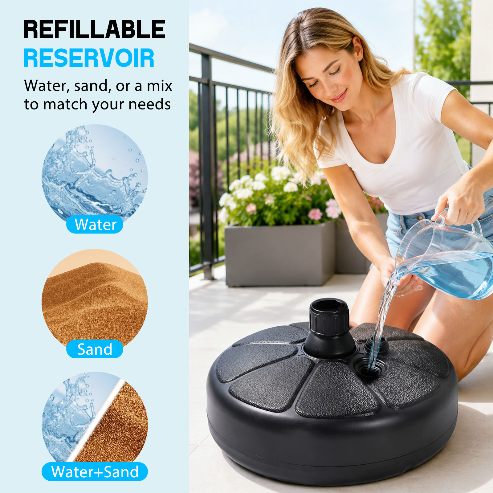 Base per Ombrellone Riempibile - Outdoor Furniture With Umbrella recensione e prezzo