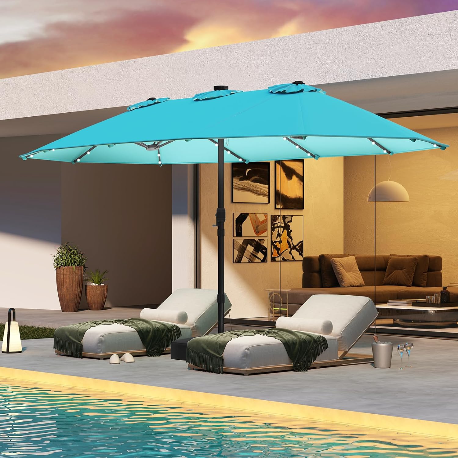 Ombrellone Solare da Patio a D - Outdoor Furniture Umbrella recensione e prezzo