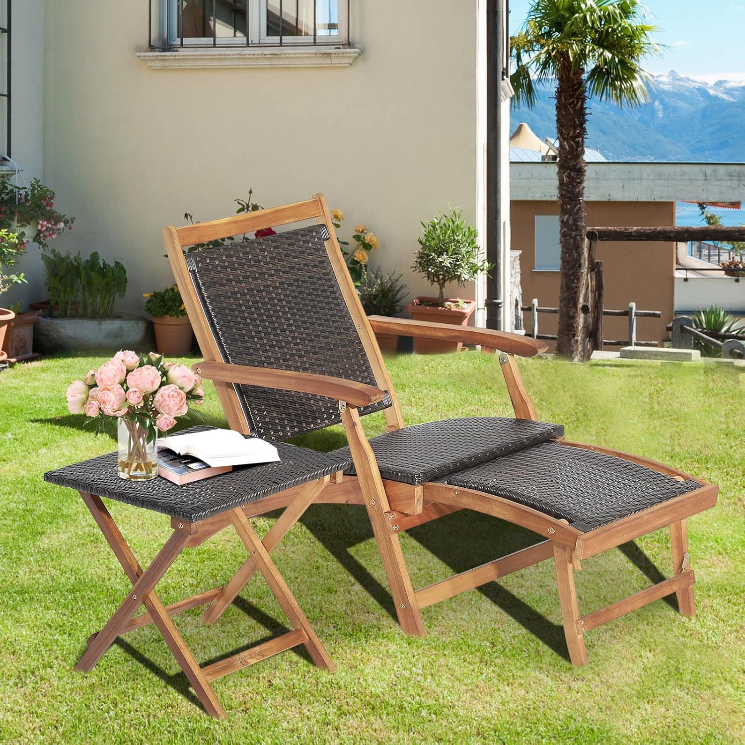 Set Sedia a Sdraio Pieghevole  - Outdoor Furniture Lounge Set recensione e prezzo